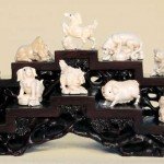 Ivory carving of twelve Chinese zodiac signs
