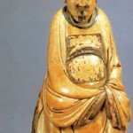 Ming Dynasty ivory carving, human figure, 20 cm high, housed in Shanghai Museum