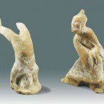 Han Dynasty red pottery acrobat figurines