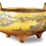 Qing Dynasty enamel landscape heater, housed in Palace Museum.